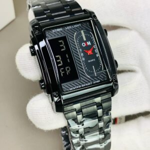 SKME 003- Black High Quality Quartz with Digital Watch