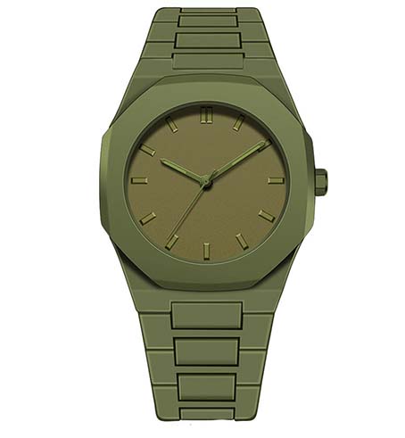 Green Arabic Aura Full Fiber Watch – High Quality, No Date Display