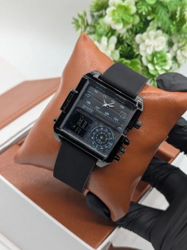 Skmei – 1584 – Sports Quartz Waterproof Tiple time – Silver/Brown-Leather - Image 6
