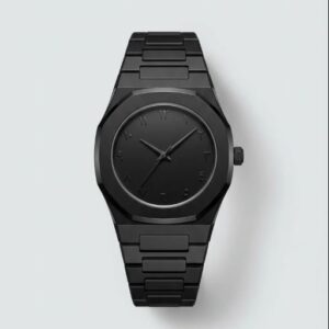 Black Arabic Aura Full Fiber Watch with box – High Quality, No Date Display