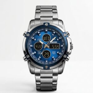 SKMEI 2210 SKMEI Blue Dail Premium Luxury Waterproof Men's Watch | Original Chronograph Stainless Steel Wrist Watch | Free Box + Free Delivery