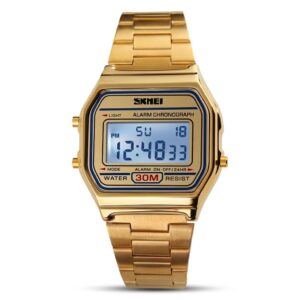 SKMEI 1123 Luxury Gold Digital Watch – Premium Waterproof Business Edition for Men